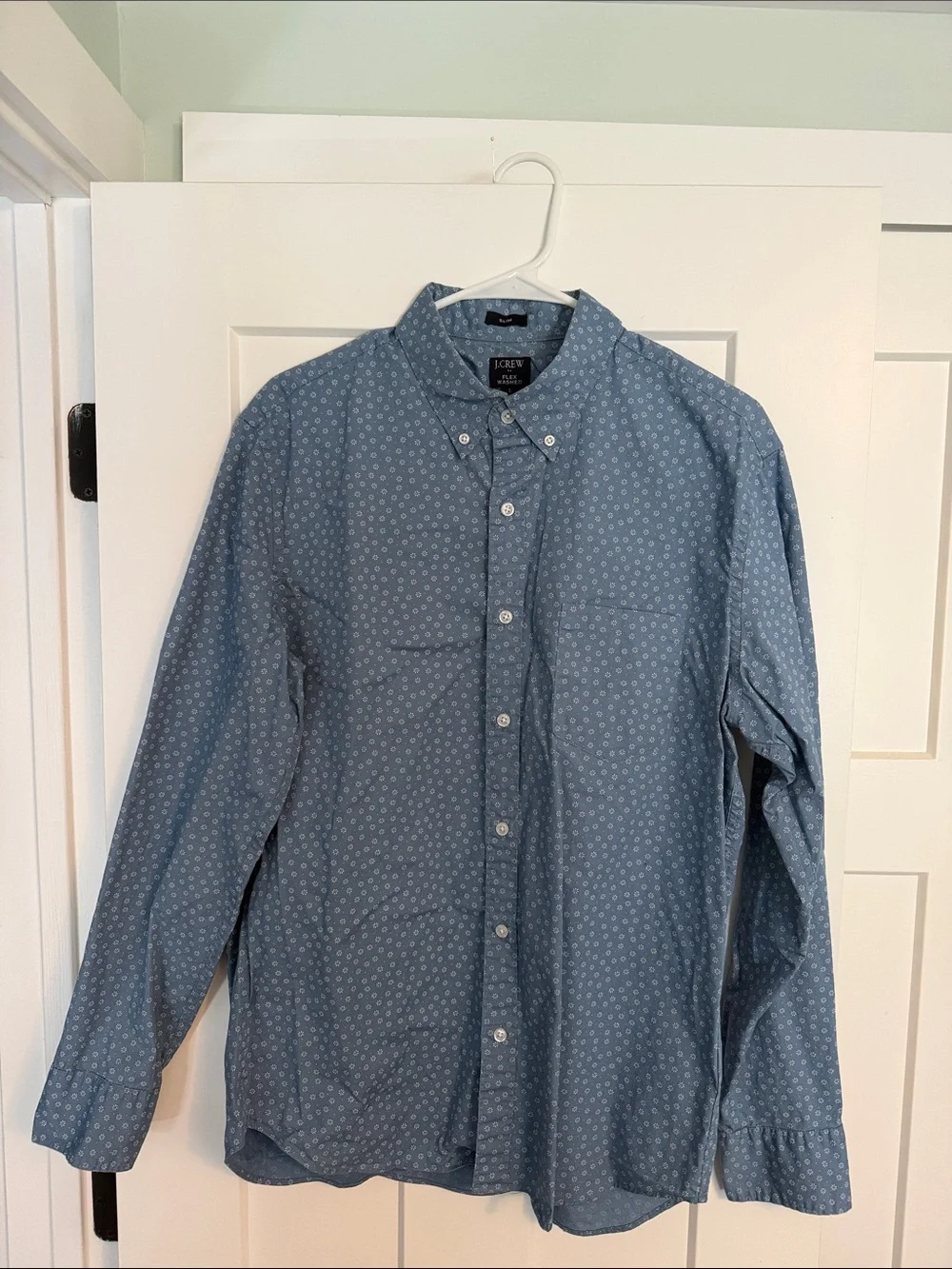 J. Crew Men's Blue Micro-Print Button-Down Shirt